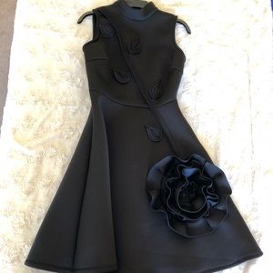 black neoprene dress